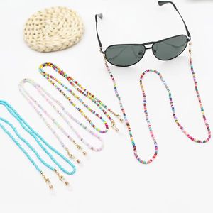 Chaînes de lunettes en perles de riz mélangées, couleurs mélangées, perles en plastique, chaîne de lunettes de soleil, maillons de masque Anti-chute, vente en gros
