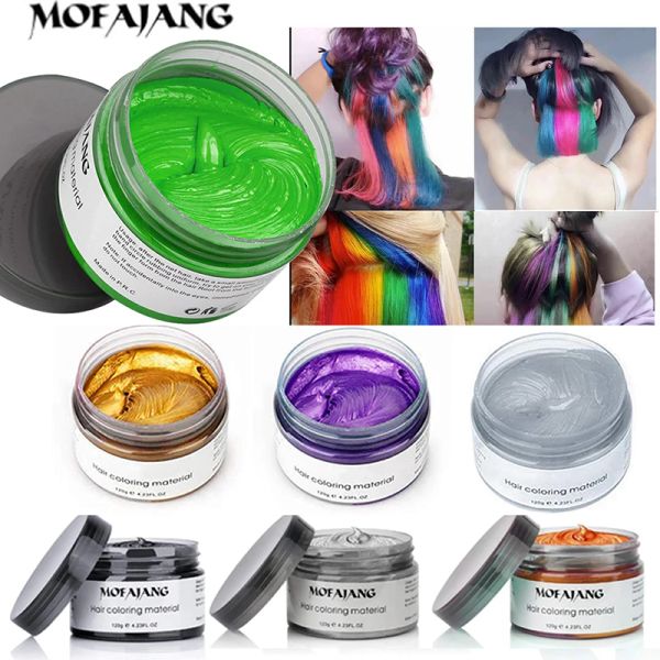 Color Mofajang Color cera para el cabello pomada plateada abuela gris desechable cabello Natural Gel fuerte crema tinte para el cabello para mujeres y hombres