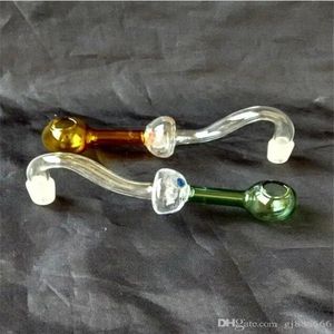 Couleur Champignon Long Curbe Pot Verre Bongs ACCESSOIRES VERIE