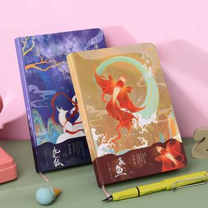 Cuaderno de páginas a Color, ilustración de estilo antiguo chino, diario, agenda, cuaderno de bocetos, suministros escolares