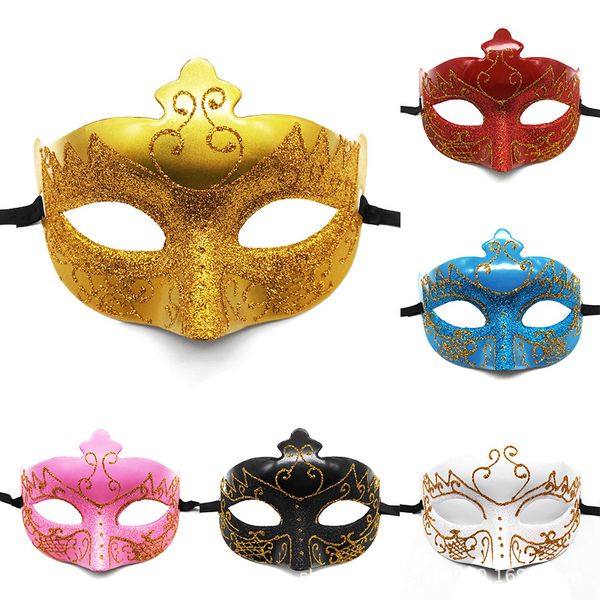 Peinture couleur demi-visage vénitien hommes femmes mascaradeadultes Costume masques de fête Halloween fournitures de bal de noël BH8030