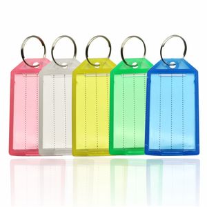Étiquette de bagage en plastique de couleur porte-clés pendentif hôtel bricolage étiquettes carte porte-clés 5 couleurs