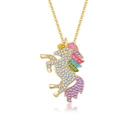 Color Pony Sweater Chain Europe en de Verenigde Staten Verkopen diamanten Tianma Pendant Unicorn Necklace Crossborder Supply4244179