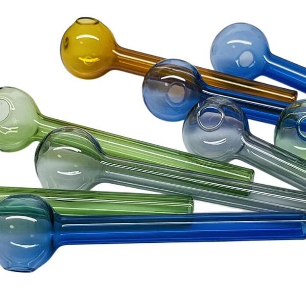 Couleur Pyrex Burnner Pipe pour fumer des tuyaux à main bon marché épais 10 cm mini tube en verre