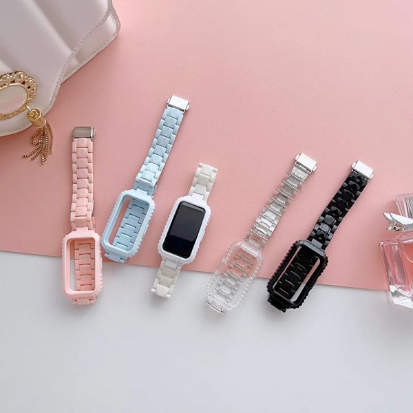 Sangle de résine couleur pour Huawei Band 7 6 Honor Band 6/7 / 6pro Trois perles Resin Smartwatch Remplacement Bracelet Bracelet Bracep