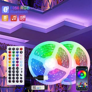  Color RGB 5050 LED tira Bluetooth cinta decoración para habitación LED 10m 15m 20m 30m PC TV retroiluminación iluminación LED de neón