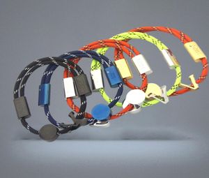 Kleur touw armband oranje groen blauw zwart touw trek type armband voor vrouwen5685177