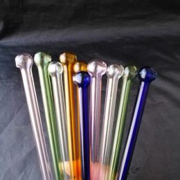 Couleur tête ronde paille verre bongs accessoires fumer coloré mini multi couleurs tuyaux à main meilleure cuillère tuyaux en verre ZZ