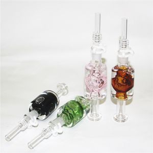 Color Skull Nectar bong Straw hookah con líquido en el interior Accesorios para fumar Tubo de vidrio para Dab Rig Water Pipes