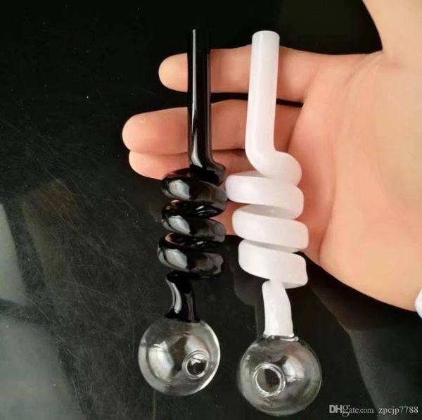 Accesorios de bongs de vidrio con olla recta en espiral de color, accesorios de bongs de vidrio al por mayor, cachimba de vidrio, humo de pipa de agua, envío gratis