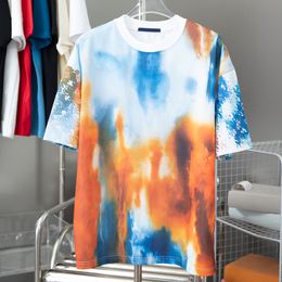 couleur Tees Chemises De Grande Taille Lâche Surdimensionné À Manches Courtes Pur Coton Créateur De Mode Marque Lettres Imprimées Casual Tops D'été Vêtements