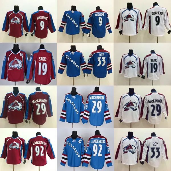 Maillot Avalanche du Colorado 29 Nathan Kinnon 92 Gabriel Landeskog 96 Mikko Rantanen Ed 9 Matt Duchene 19 Joe Sakic Maillots de hockey