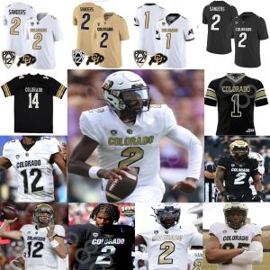 Colorado Buffaloes Football NCAA College Maillots Shedeur Sanders Sy'veon Wilkerson Dylan Edwards Travis Hunter Anthony Hankerson Xavier