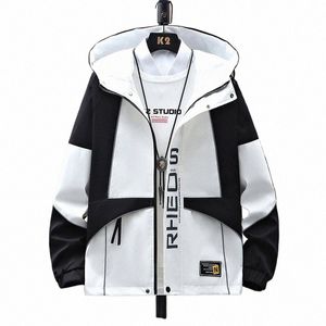 Colorblock Coupe-vent 2024 Polyester Hommes Régulier Automne Fermetures à glissière Vestes décontractées Lettre Hip-Hop Veste La nouvelle liste V2aN #