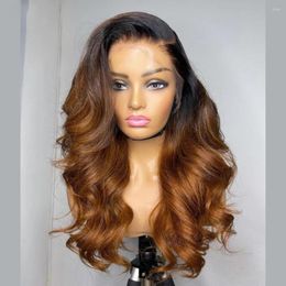Pelucas de cabello humano de color 1B30 ombré marrón ondulado 13X6 13X4 con encaje frontal para mujer negra cierre 5x5 Remy brasileño Natural