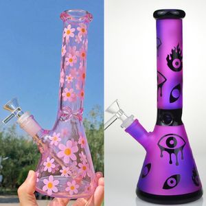 Roze Daisy Dikke Beker Bong Waterpijpen Heady Purple Smoking Bubbler Downstem Perc Dab Rig Bongs Recycler Waterpijp Shisha Accessoires