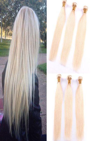 Couleur brésilienne Remy cheveux humains armure droite 613 blond cheveux humains 3 paquets pas cher brésilien Extensions de cheveux humains offres Vend1810994