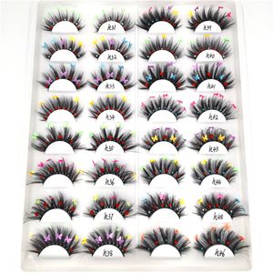 Gekleurde Wimper Faux 3D Mink Eyelashes Butterfly False Eye Wimpers Full Strip Cruly Free Eye Lash Extension