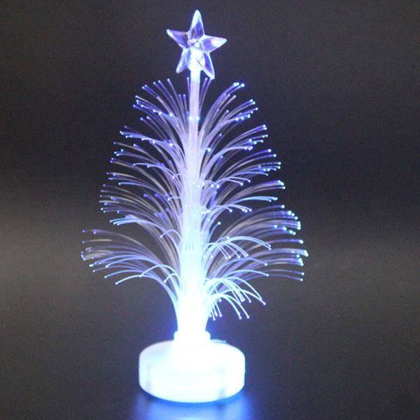 Mini sapin de Noël lumineux à LED à fibre optique colorée avec Top Star alimenté par batterie LAD-sale