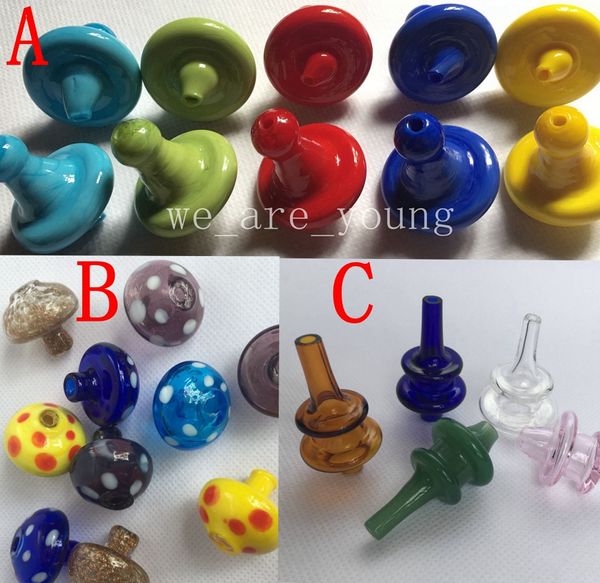 Verre coloré UFO Carb Cap champignon carb bouchon Dôme Pour Moins 30mm quartz thermique banger Quartz Banger Nail 2mm 3mm 4mm Épais