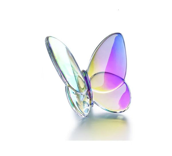 Glaze coloré Crystal Butterfly Ornements Home Decoration Crafts Fêtes Cadeaux de fête Mariposas décorativas décor