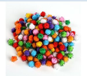 Gekleurde glitter ambachtelijke ballen pompom harige ballen kerstpom pom poms diy pompones ambachtelijke benodigdheden handgemaakte decoratiematerialen oranje rood