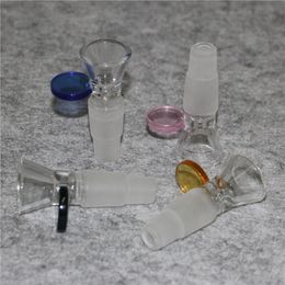 Recipiente de vidrio embriagador de color con mango 14 mm 18 mm Junta macho para fumar Bubbler y Ash Catcher Bong Water Pipe
