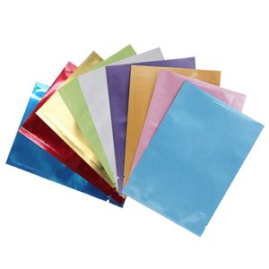 Bolsa de papel de aluminio con sello térmico de color Bolsa de papel de Mylar Bolsa a prueba de olores Bolsas de embalaje superior abierta Café Té Muestra cosmética GGA107 1000PCS