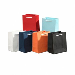 Sacs en papier kraft colorés Sacs en papier à main rectangulaires cadeaux bonbons sacs de magasin colorés fournitures d'anniversaire de fête sac de magasin g4uu #