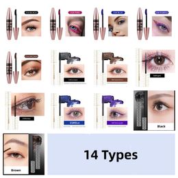Mascara coloré imperméable bleu blanc noir violet allonger les cils 4D Extension de cils en Fiber de soie maquillage des yeux pour une utilisation de fête