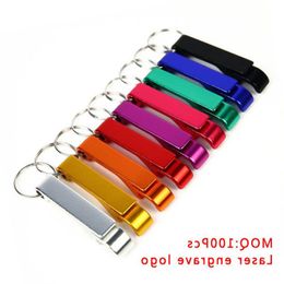 Gekleurde metalen flesopener, gesplitste sleutelringketen Keychain Bulk Aluminium Pocket Claw Bar Soda drank Bierflesopener BGTWX