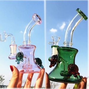 7,0 inch roze Bong Hookahs Rook Accessoires Glazen Water Pijpen Heady Glass Dab Rigs Water Bongs Shisha met 14 mm Bowl S363