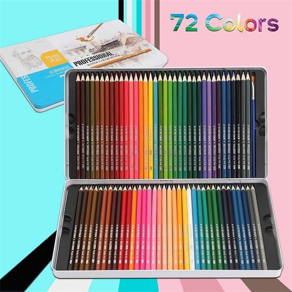 Crayon de couleur Fine Art Lapis de cor 72 noyaux Crayons de couleur Profissional 72 Lapis Artiste Crayons Croquis Crayons Gros T200107