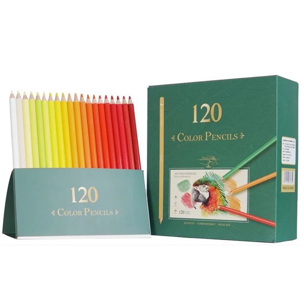 Crayons de couleur avec boîte cadeau 120 Artiste adulte Ensemble de Noël à base de pétrole Unique Cadeaux d'anniversaire 231221