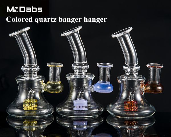 Cintre Banger Quartz coloré 14/19 mm Accessoires pour fumeurs Joint femelle Mini conduites d'eau 100% sûres, Mieux que les plates-formes pétrolières en verre, Bongs