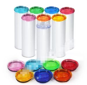 Couvercles coulissants de rechange colorés pour gobelet en verre maigre de 20 oz 16 oz 20 oz 25 oz Couvercle d'étanchéité en plastique Matériau PP Anti-déversement Couvercle résistant aux éclaboussures pour tasse droite