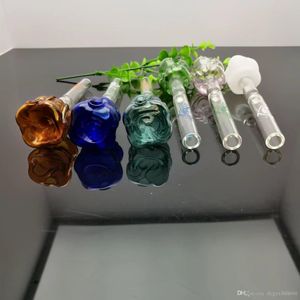 Cuisinière à cheminée en verre rose coloré Bongs en gros Tuyaux de brûleur à mazout Tuyaux d'eau Rigs Fumer