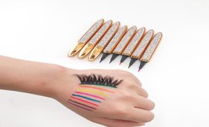 Gekleurde zelfklevende eyeliner voor nertswimpers, sneldrogend, langdurige wimperlijmpen, ogen, make-up gereedschap, roze, groen, blauwe voering9009515