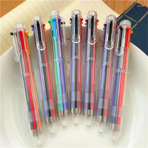 Papeterie colorée Écriture lisse Six couleurs pour un stockage Stylo multicolore à changement de couleur gratuit créatif 6 couleurs