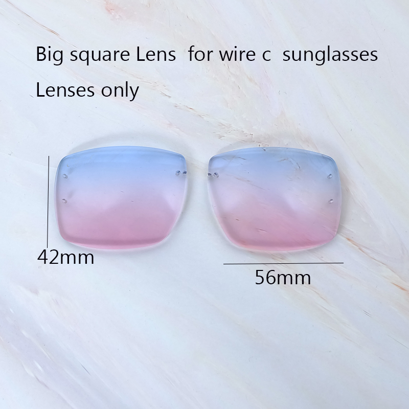 Lentes de óculos de sol coloridas quadradas para 828 e óculos personalizados homem e mulher óculos de condução lentes