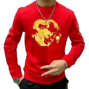 Pull coloré à col rond pour hommes, veste en peluche volumineuse de Style chinois chic et chinois, automne et hiver