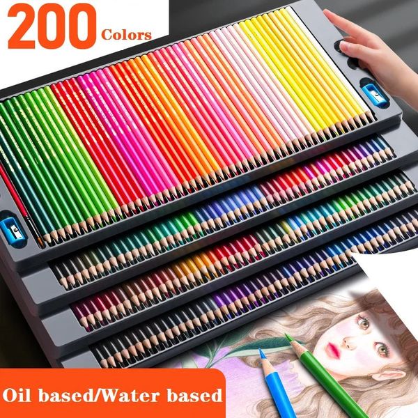 Colores OilyWater Lápiz de Color Lápices de Acuarela Escuela de Pintura Suministros de Arte Estacionario Especialidad 240108