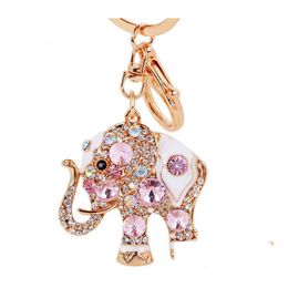 Colorf Mignon Éléphant Porte-clés Porte-clés Porte-Anneau Porte Clef Cadeau Hommes Femmes Souvenirs Sac Pendentif Voiture Livraison Directe Dhv6R