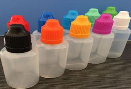 Colorf PE Dropper Bottles L 5ml 10ml 15ml 20ml 30ml 50 ml de puntas de aguja con color tapa a prueba de niños punta de plástico eliquid drop deli7203245