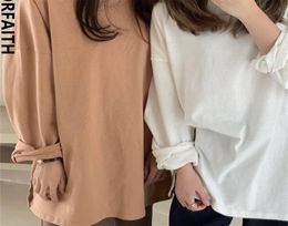 Colorfaith herfsttrend t -shirts oversized vaste bodem met lange mouwen wilde Koreaanse minimalistische stijl tops T601 2203266436324