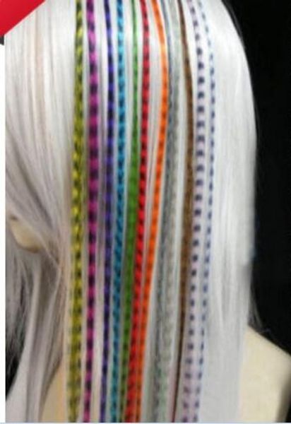 Colorido 10000 unids / lote Longitud 16 pulgadas 40 cm mezcla de colores Sintético Disponible Grizzly Loop Pluma Cabello Postizo