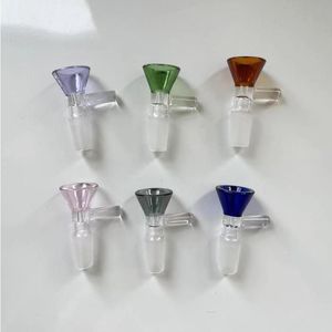 Kleurrijke 14 mm en 18 mm gezamenlijke glazen komspijker voor droog kruidenglas Accessoires voor glazen waterpijpen waterpijpen Willekeurige kleur Dvqac