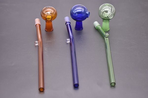 Coloré 14 cm courbé verre brûleurs à mazout tuyau nouvelle conception 10 mm dôme femelle avec verre tube d'huile tuyau conduites d'eau