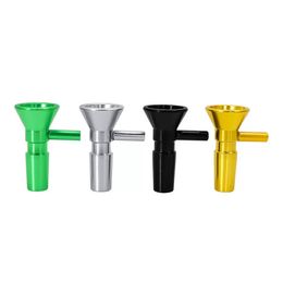 Coloré 14mm Mâle Bong Bol En Métal Pour Narguilé Verre Bongs Bubbler Tuyaux Glisser Bols Incassables Tabac Brûleur D'herbes Sèches Accessoires De Fumer