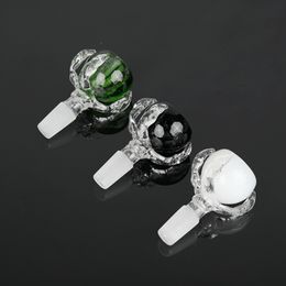 Pièces de bol mâle colorées de 14mm, accessoires pour fumer en verre massif pour conduites d'eau en verre, accessoires pour narguilé